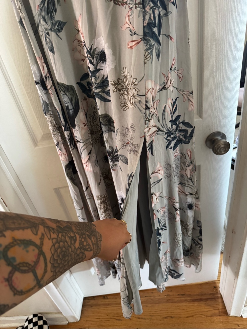 Baltic Born Naomi Floral Chiffon Maxi Dress XL Wedding Guest Pale Blue Floral - Picture 5 of 12